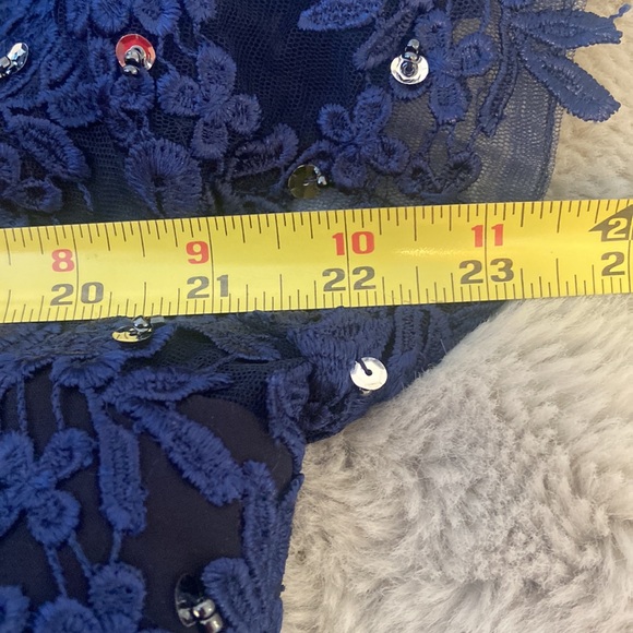 NWT MOB elegant sequined navy full length gown. 24 - Picture 11 of 16